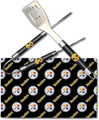 Northwest NFL Pittsburgh Steelers - Juego de utensilios de barbacoa de 2 piezas, tamaño único, colores del equipo