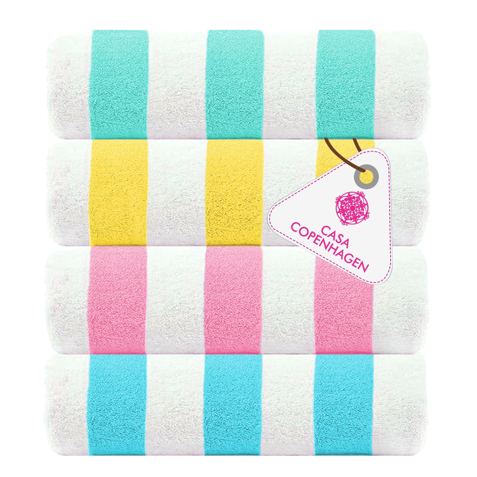 Casa Copenhagen Cabana Handtuch-Set 4-teilig 100% Baumwolle 75x150 cm Extra große Pool- & Badetücher