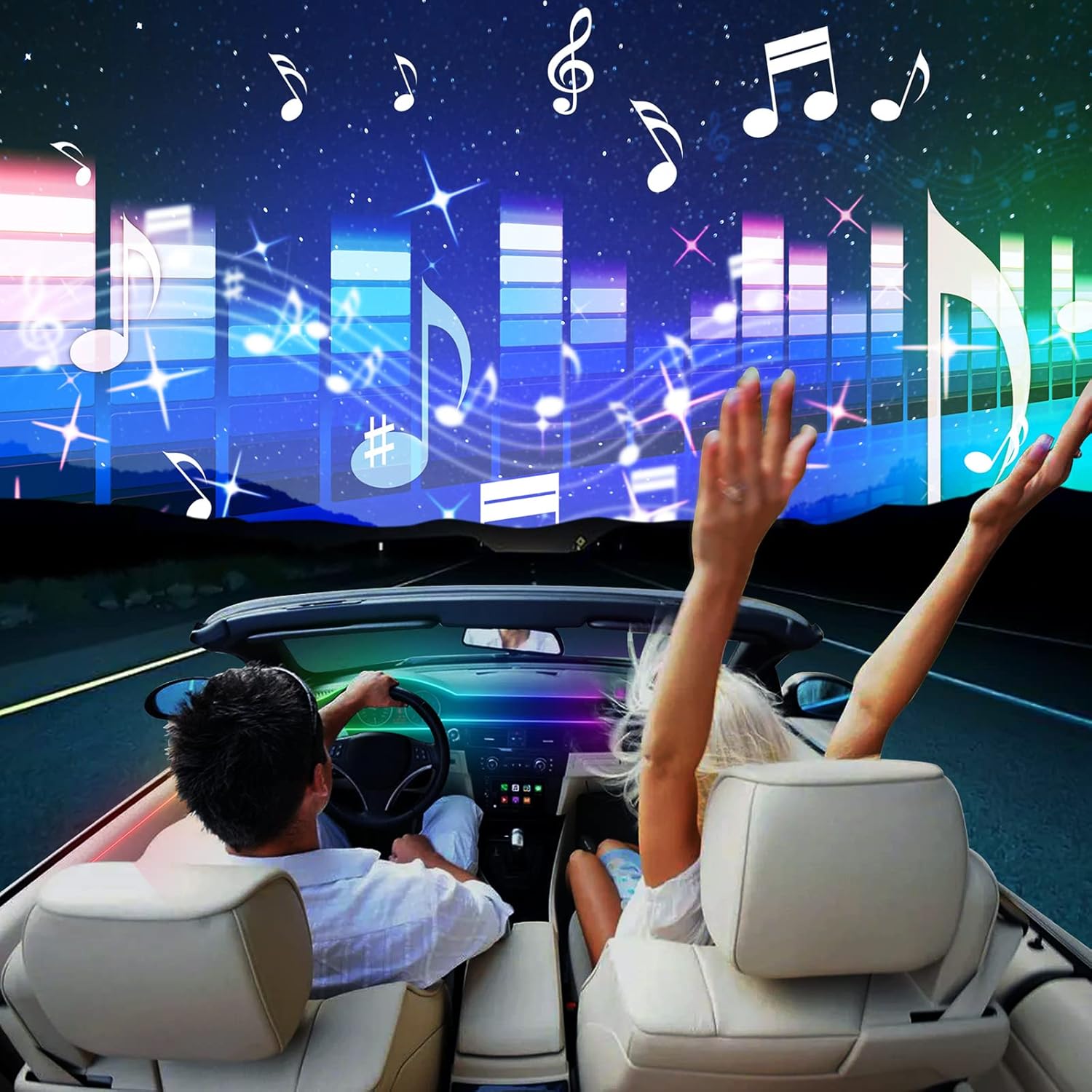 Dreamcolor Acrylic Interior Car LED Strip Light 55.1-inch, Fits Dreamcolor Main & Sub-Controllers