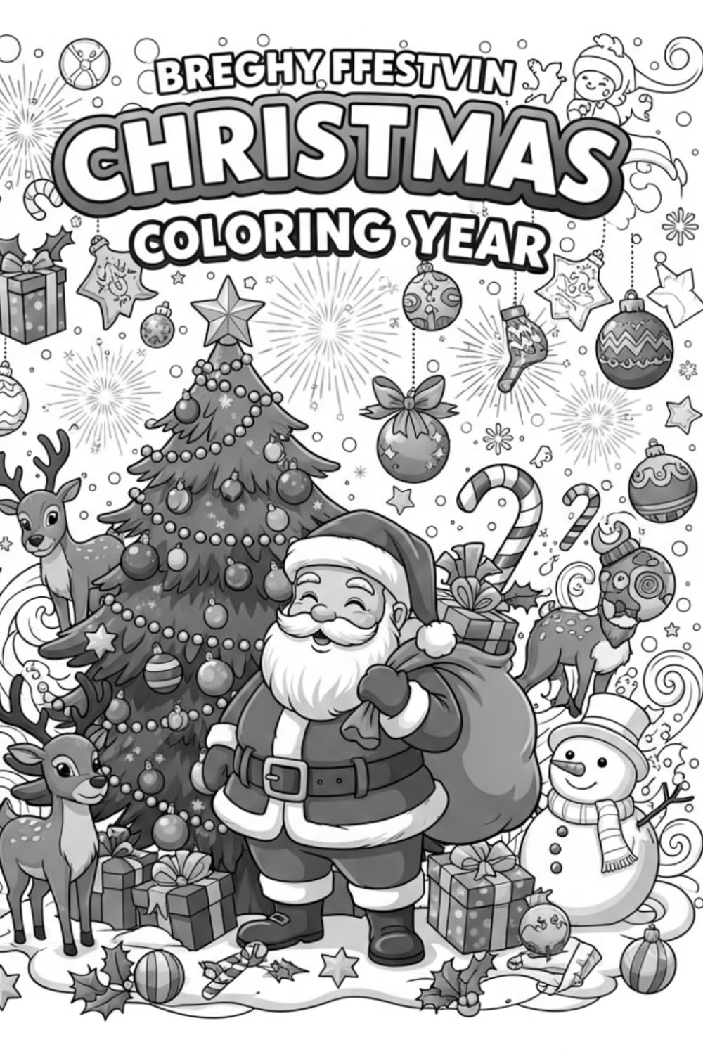 “Christmas, Santa & New Year Coloring Book: Fun Holiday Designs for Kids & Adults”