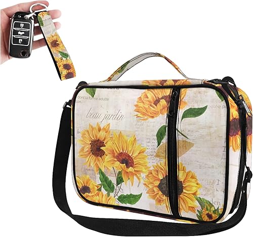ZOCANIA Funda de la Biblia de girasol para mujer, funda de la Biblia blanca, multifuncional, duradera, ligera, con asas, correa para el hombro y