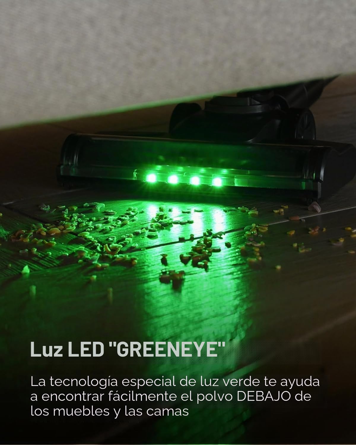 Aspiradora Escoba sin Cable, Aspira y Friega 2 en 1, Fregasuelos sin Cable Aspiradora Inalámbrica de Mano Ligera con luz LED Verde, aspiradora de Escoba Apta para Pelo de Mascotas/Suelos Duros