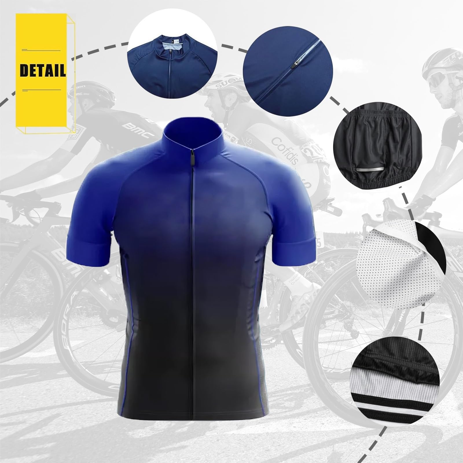 Maillot Cyclisme Personnalisé Homme & Femme – Haut Manches Courtes Séchage Rapide, Léger, Respirant Avec Logo/ Nom Équipe – Custom Vélo