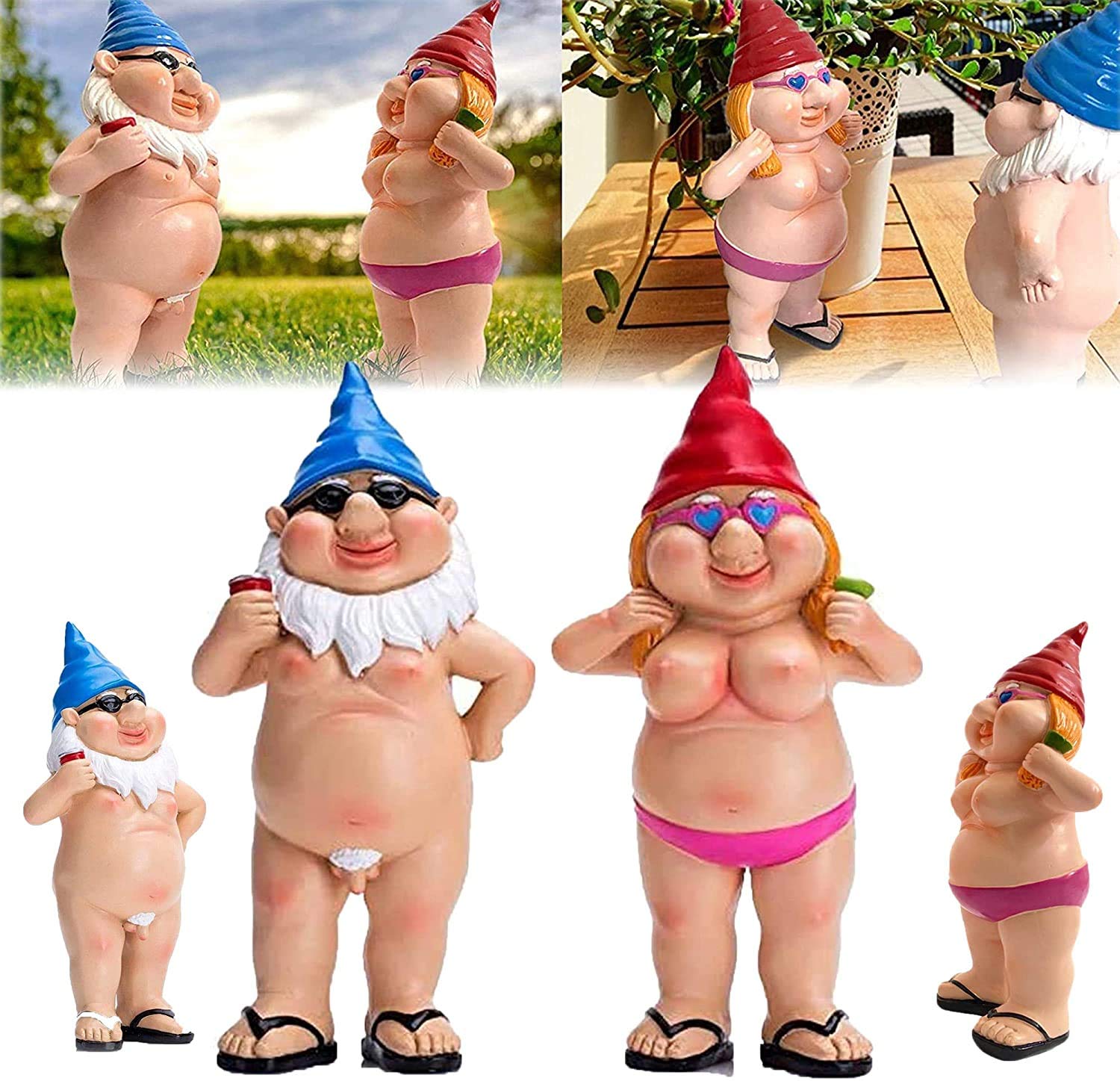 Gnomo de jardín travieso gnomo de jardín, estatua de gnomo de jardín,  divertido enano orinar para