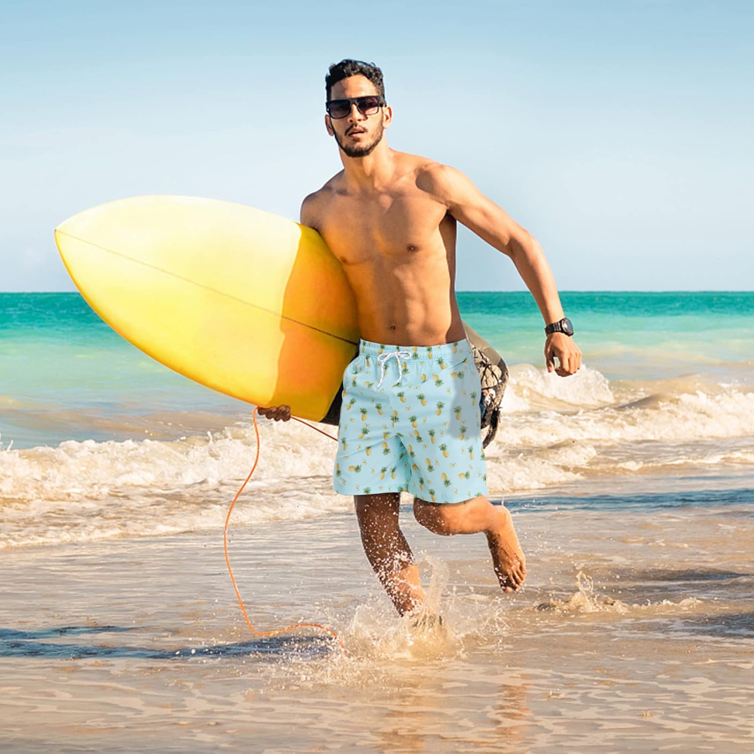 FEIXIANG Men's Mens Swimming Trunks Quick Dry Mens Swim Trunks Beach Shorts for Mens