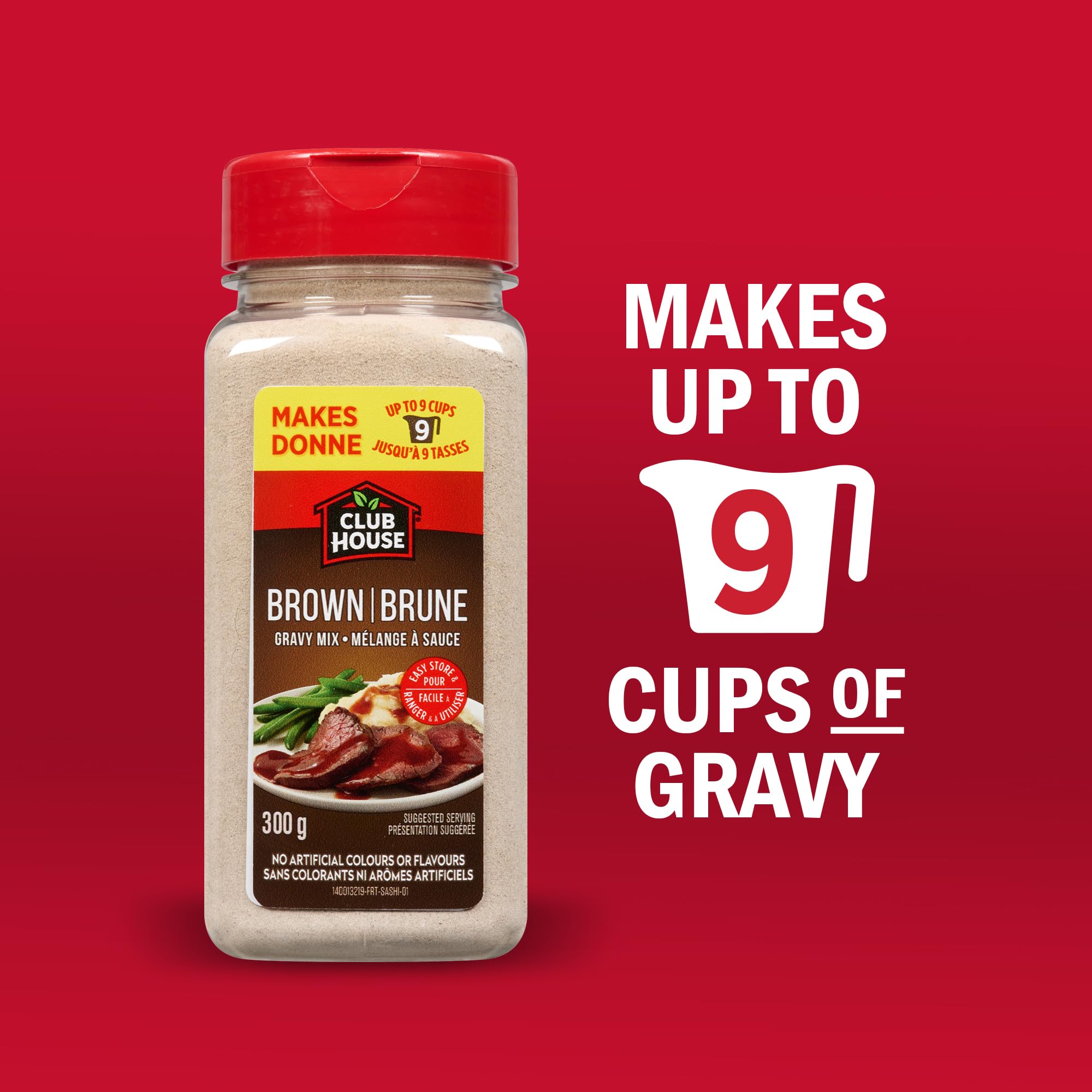 Club House Brown Gravy Mix, Ready in 5 Minutes, Makes Up To 9 Cups, Easy Store & Pour, No Artificial Colours or Flavours, 300 g - 4