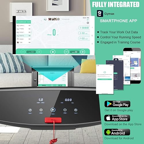 Miniatura 4 de GYMAX Caminadora plegable, máquina de correr de instalación gratuita de 3.0 HP con altavoz Bluetooth, monitor de pantalla táctil HD, control de