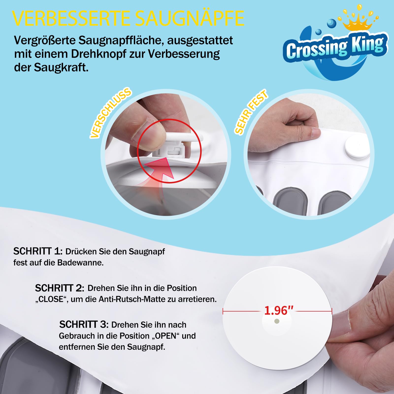 Crossing King Sprudelmatte Badewanne, Badewanne Spa-Matte Grau