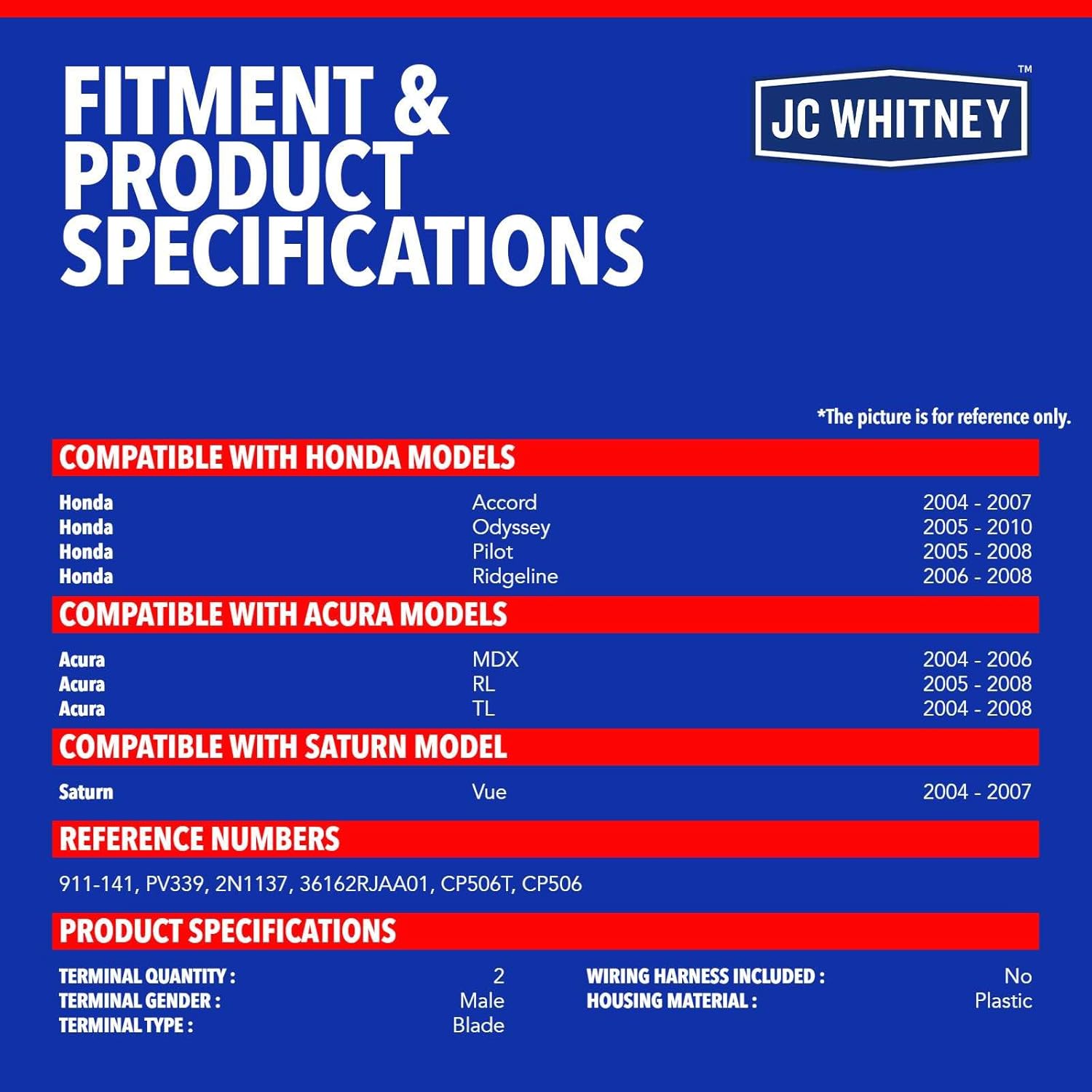 JC Whitney JFBAJCWVCS00130 Vapor Canister Purge Solenoid - Compatible with Honda Accord 04-07, Pilot 05-08, Odyssey 05-10, Ridgeline 06-08, Acura MDX 04-06 - 3.0L 3.2L 3.5L