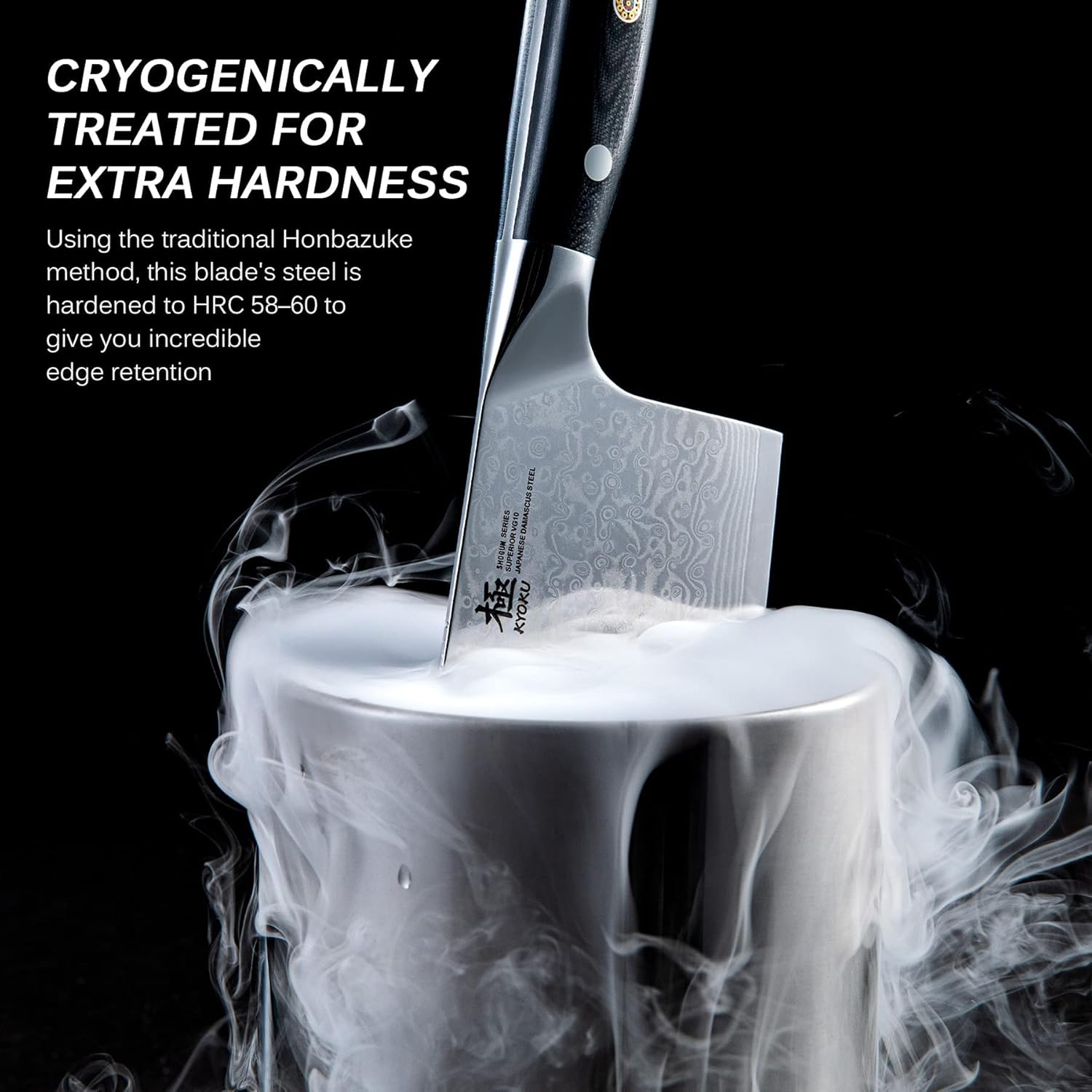 KYOKU 7" Nakiri Knife + 7'' Vegetable Cleaver - Shogun Series - Japanese VG10 Steel Core Forged Damascus Blade: Home & Kitchen