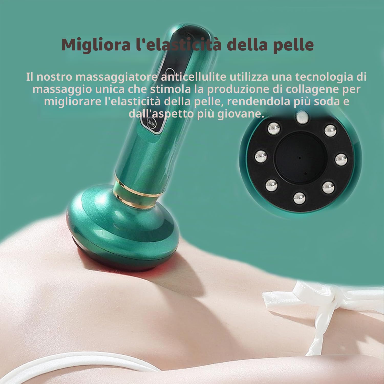 Massaggiatore Anti Cellulite, Massaggiatore Elettrico A Coppetta Con Aspirazione A Vuoto Gua Sha, Aspirazione Regolabile, Per Il Collo, La Schiena (A)