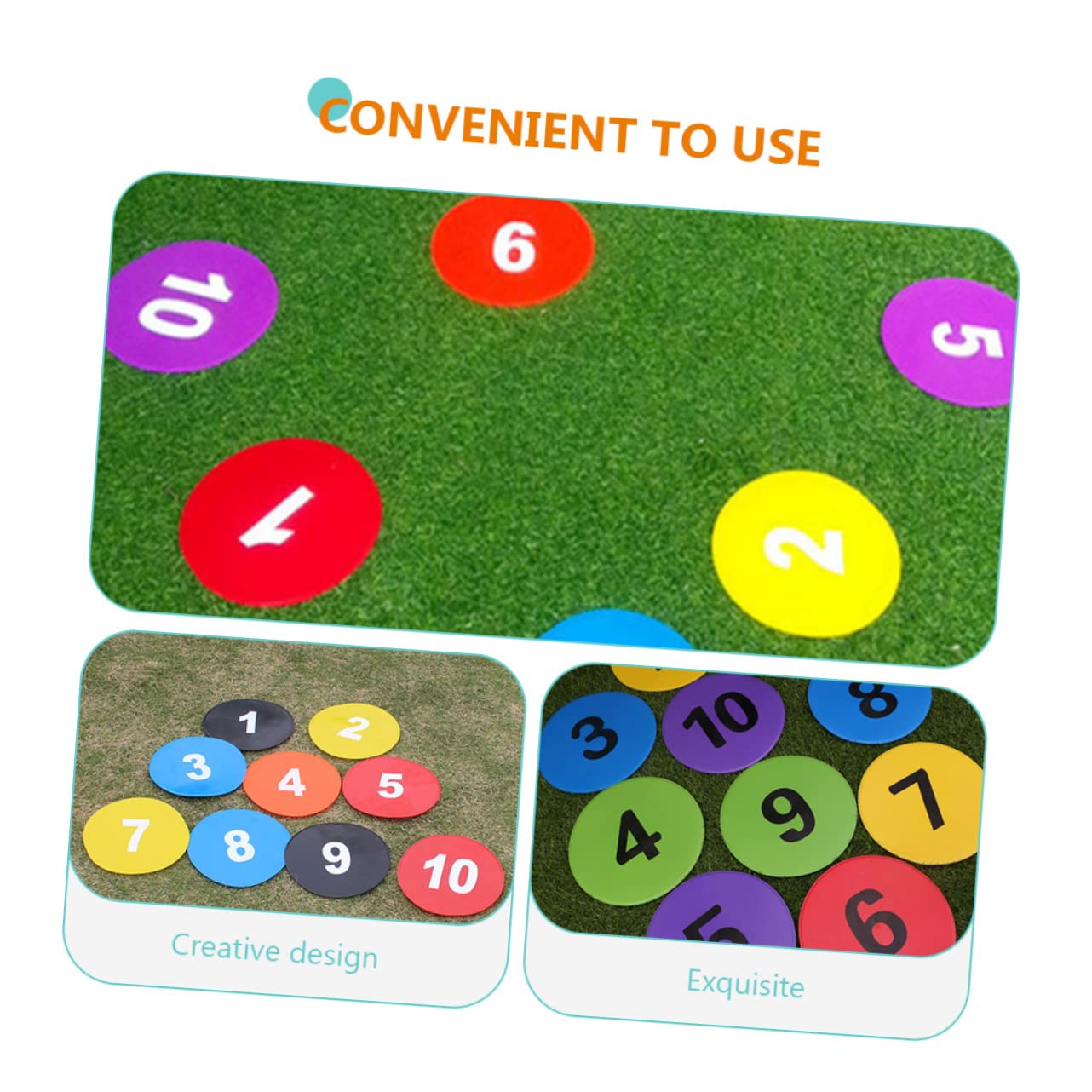 GOOHOCHY Football Training Number Sign Dishes 10pcs Soccer Markers for Trainers Athletes Random