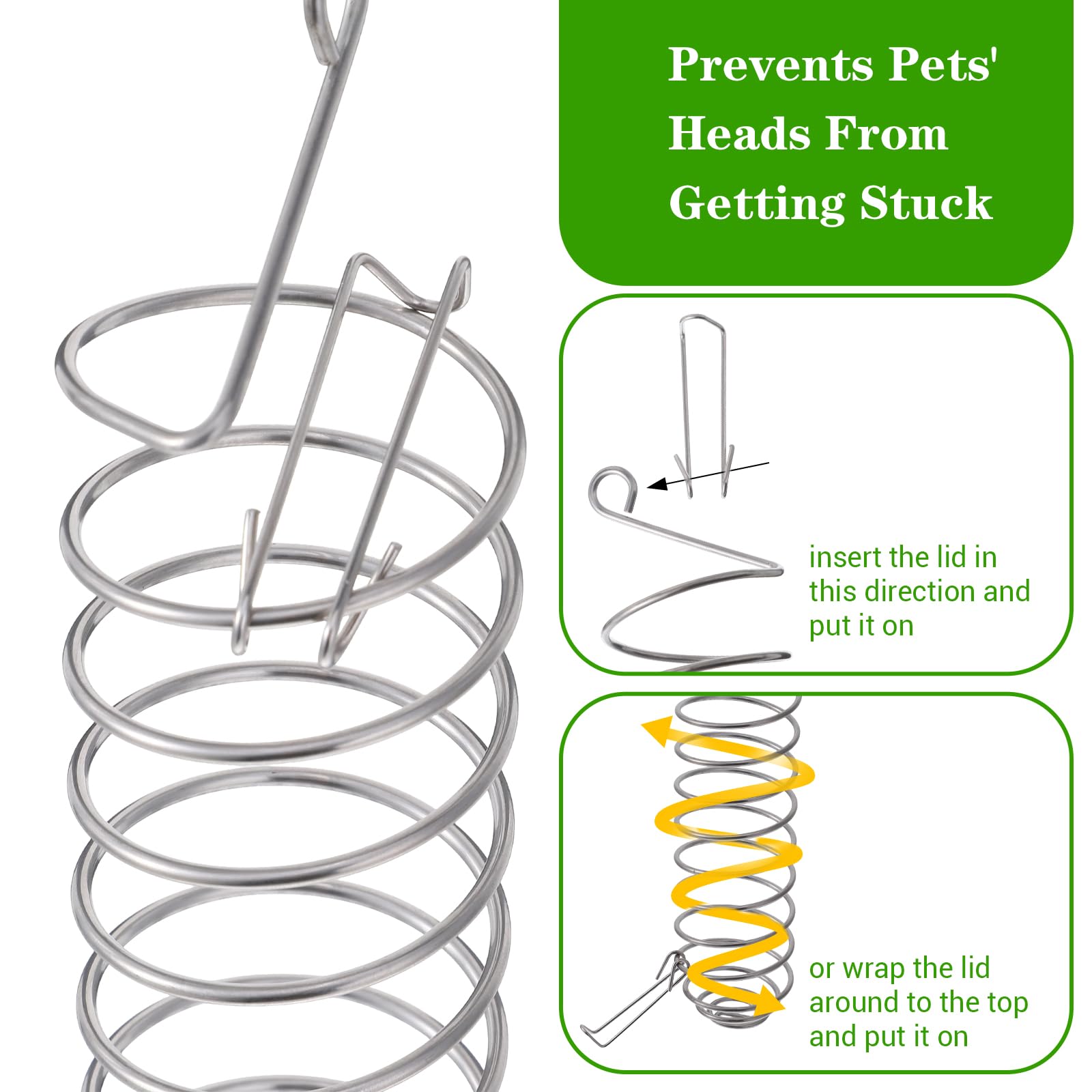 2 PCS Bird Cage Food Holder, Rat Enrichment Toys, 304 Stainless Steel Rat Foraging Toy for Fruit Vegetable Holder, Hanging Rodent Toys Slow Feeder, Bird Cage Feeder Foraging Toy for Parakeet - image 2
