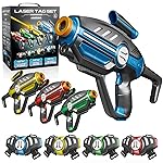 Laser Tag Set for Kids, Teens & Adults - 4 Blasters + 4 Vest Sensors with 4 Multi-Game Modes - Fun Ideas Age 8+ Year Old Toys - Includes Accessories - Boys & Girls Outdoor Teenage Group Activities