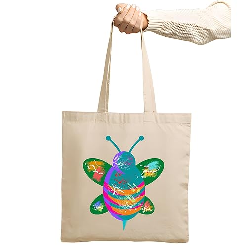 Beekeeper Awareness cute bee insect for lovers Natural White Multicolor Canvas Tote Bag