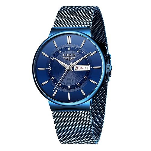 Stainless Steel Watches for Men Waterproof Wrist Analog Dress Vintage