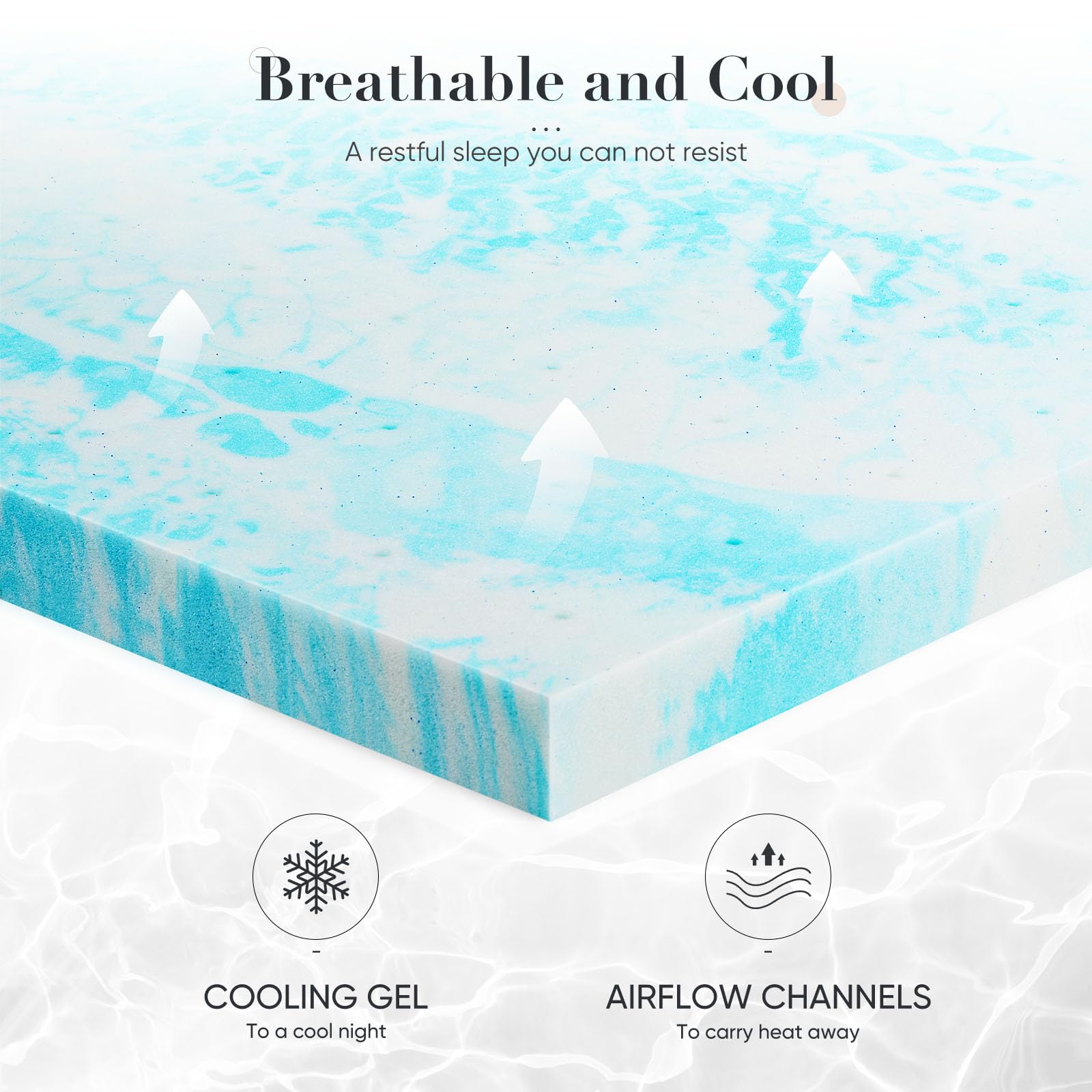 ZUNMOS 3 Inch Memory Foam Full Mattress Topper, Thick Gel Infused Bed Toppers for Full Size Bed,Cooling Mattress Pad, Soft Mattress Pads for Sleeper Sofa, RV, Camper, CertiPUR Certified, Full