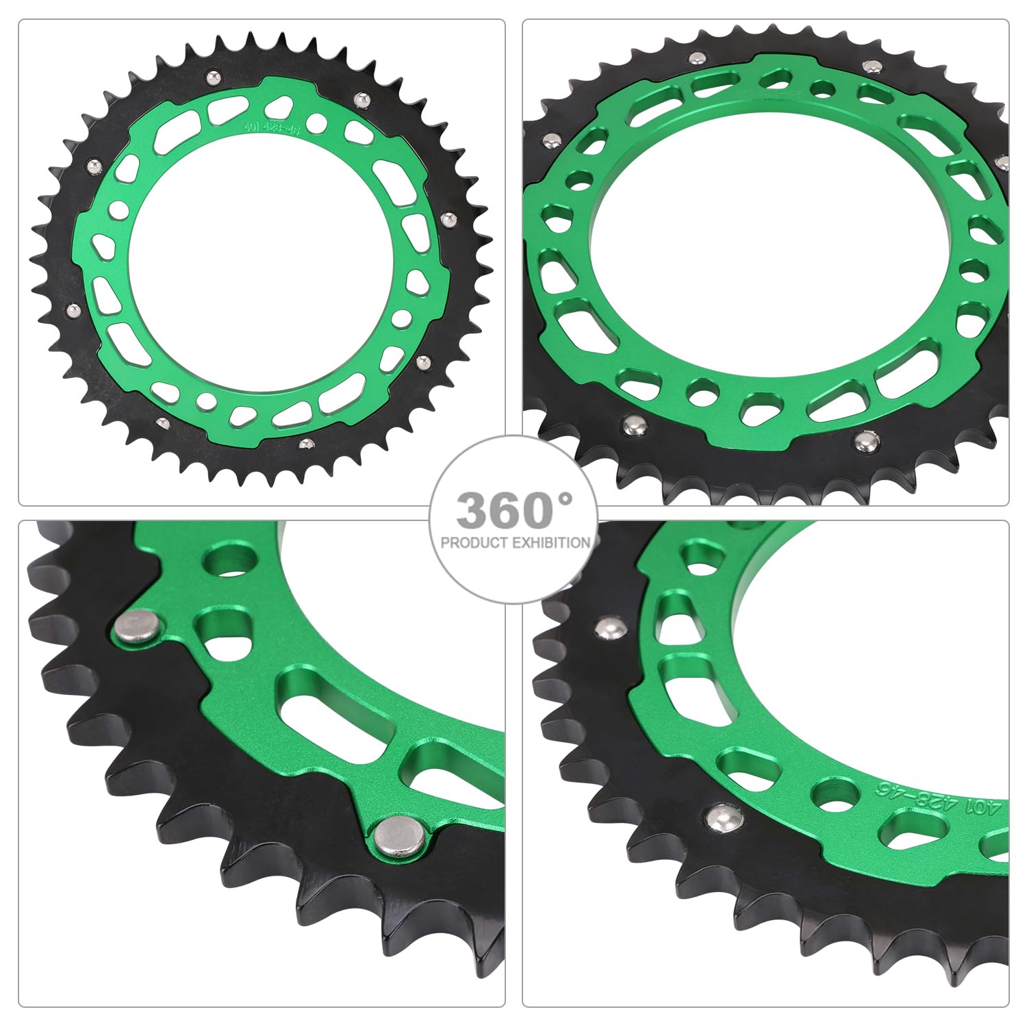 Dirt Bike Sprocket,46T CNC Pit Bike Chain Sprocket for KX 65 2000-2020/KLX 125 2010-2014/KLX 150L 2014-2015/RM 65 2003-2005