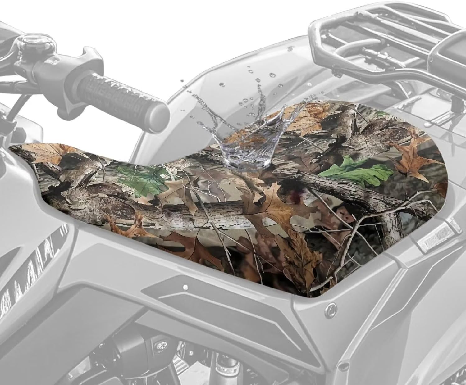 SEANATIVE Camo Hunting ATV Motor Seat Cover Motorcycle Passenger Seat Cushion Breathable Padded Protector ATV Cover Four Wheeler Accessories Compatible with Most Models