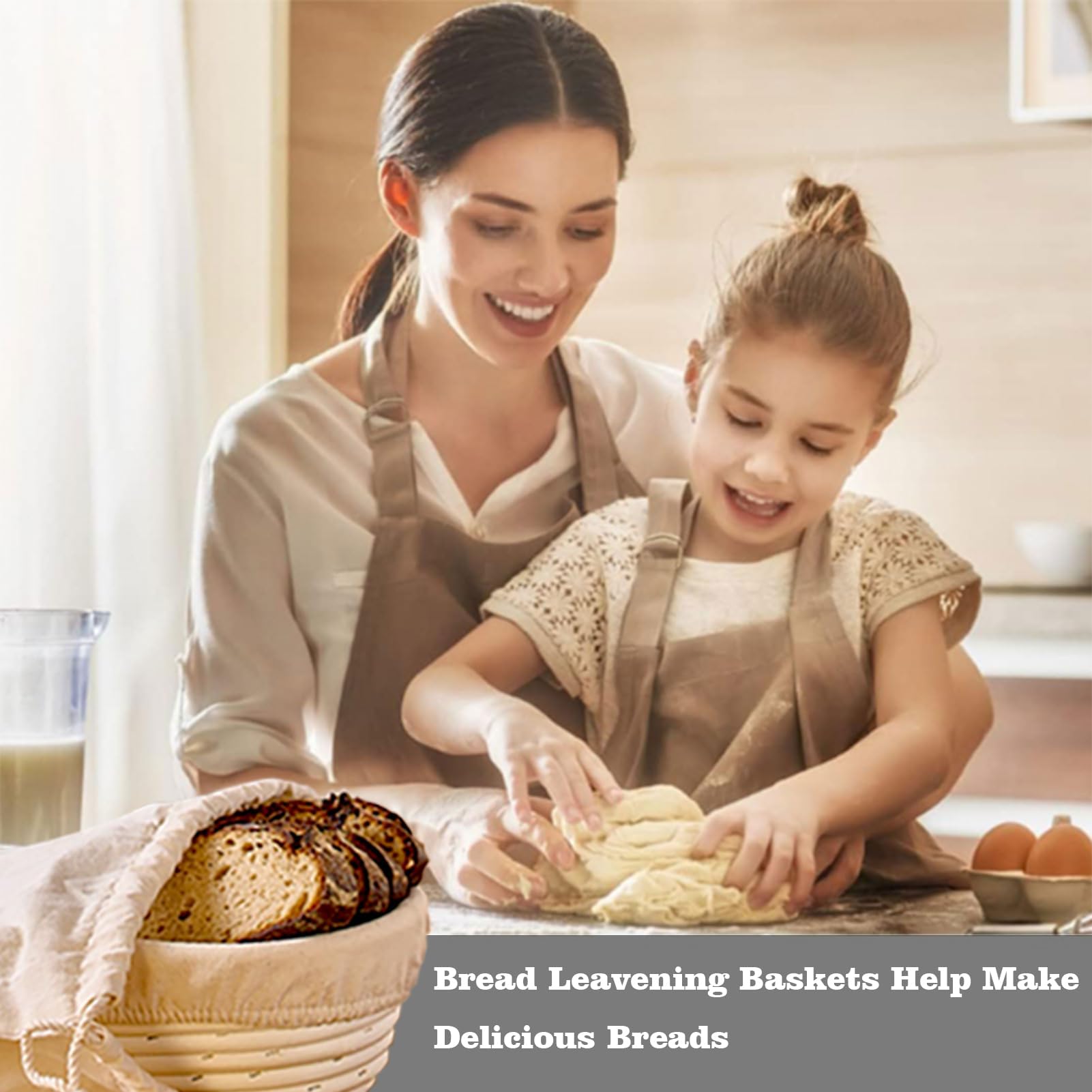 Set Panificazione DeJivsin | Cestino Lievitazione Rattan Ovale 28 Cm | Con Lama, Raschietto E Fodera Lino | Per Pane Fatto In Casa - Foto 12