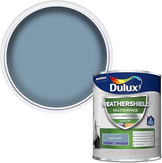 Dulux Weathershield Quick Dry Multi Surface Paint. Satin. Vast Lake