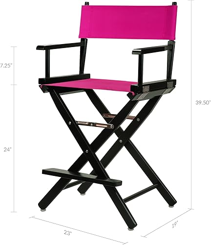 Miniatura 3 de Casual Home 220-02/021-30 - Silla de director de 24 in, marco negro, con lona color magenta, altura de mostrador