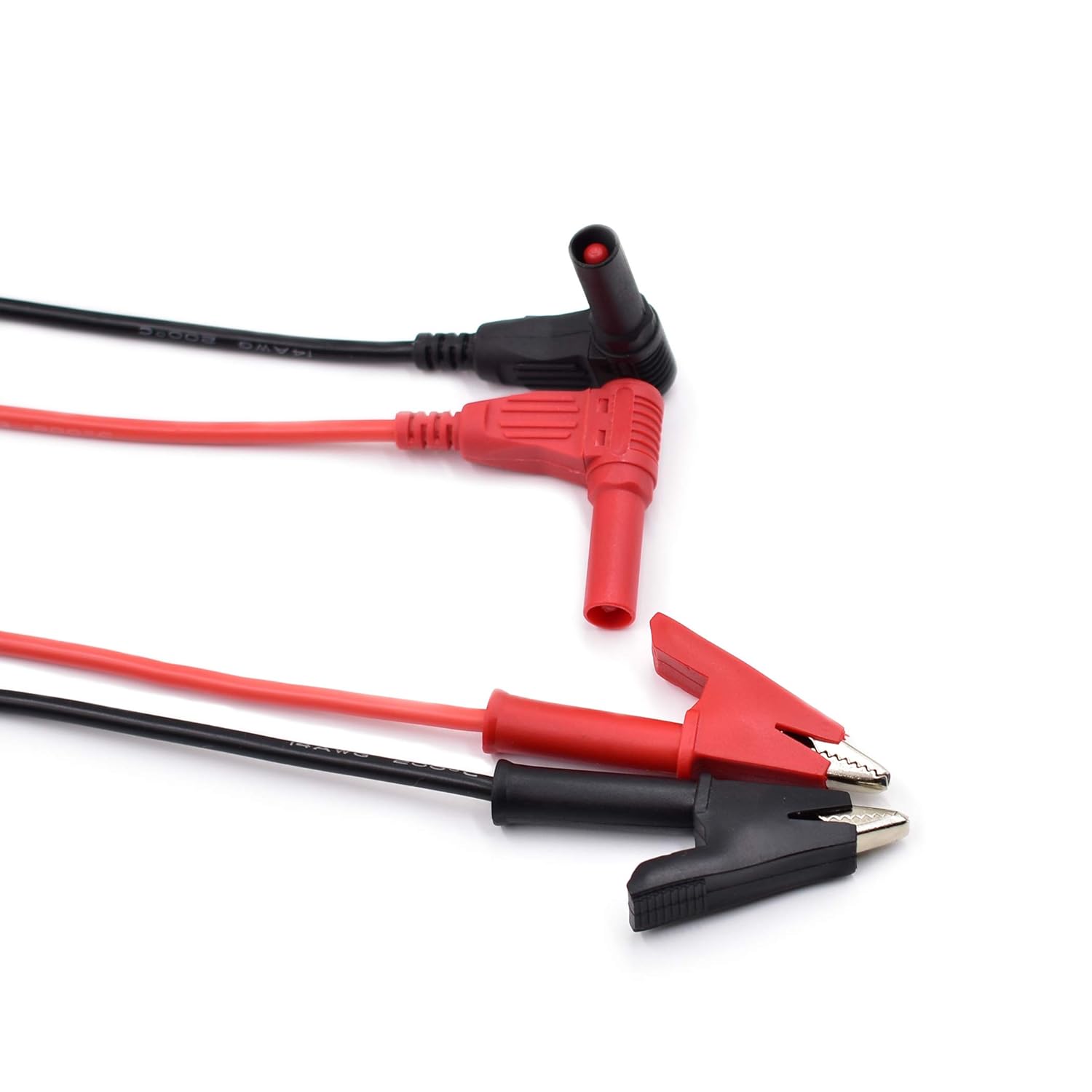 zhenyu 2Pcs 14 Gauge Multimeter Test Leads Right Angle Banana Plug to Alligator Clip Heavy Duty Silicone Wire for Electrical Testing 3 Feet - Image 7