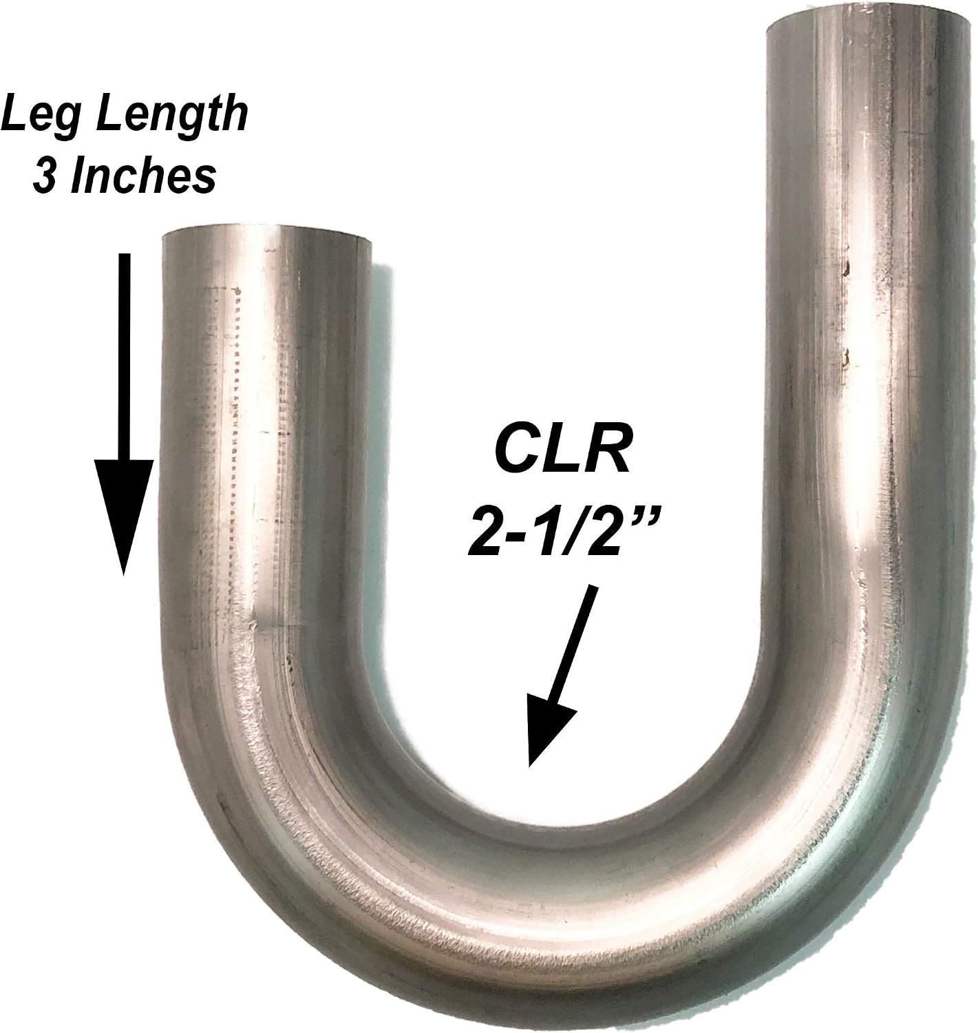 1.75" 1-3/4" 180 DEGREE 304 STAINLESS 16ga MANDREL BEND EXHAUST TUBING 2 Pack