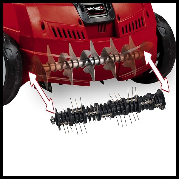 Einhell Elektro-Vertikutierer-Lüfter GC-SA 1231/1 (230 V, bis 300 m², 1.2 W, 28l Fangsack, kugelgelagerte Messerwalze + Lüfterwalze, 3 Stufen Arbeitstiefe, klappbarer Führungsholm) - 5
