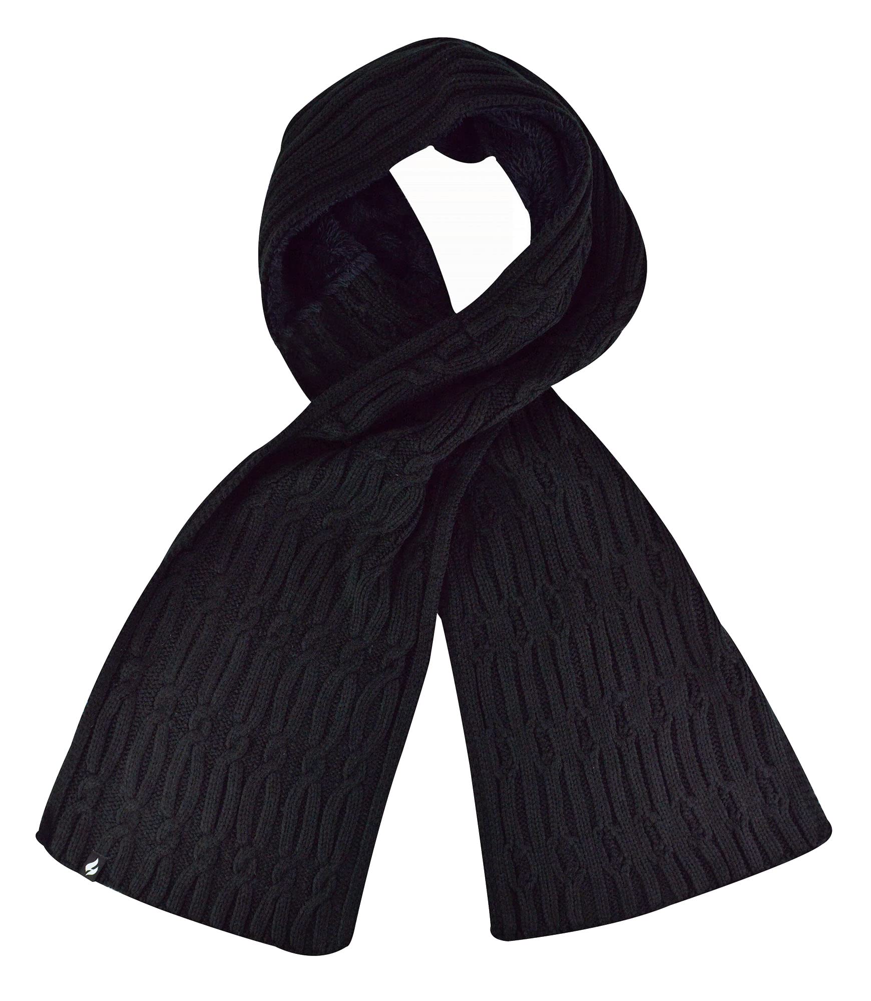 HEAT HOLDERS Women's Luxury Fleece Winter Scarf Thermal Fashion Scarf for Ladies (One Size, Black)