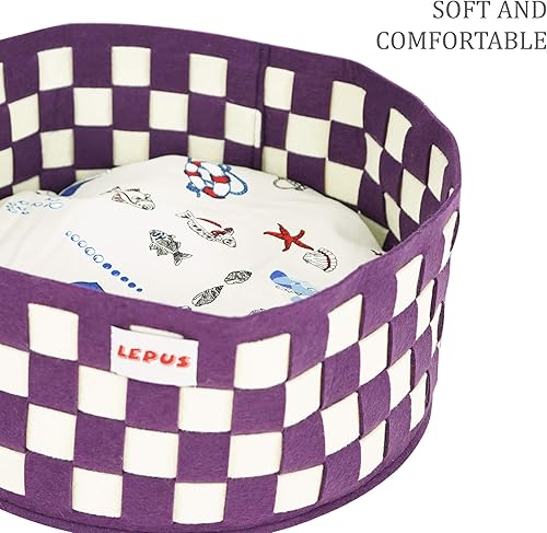 Miniatura 10 de SUSSEXHOME Pets - Cama redonda para gatos y perros pequeños (15.0 x 15.0 x 6.3in), color gris