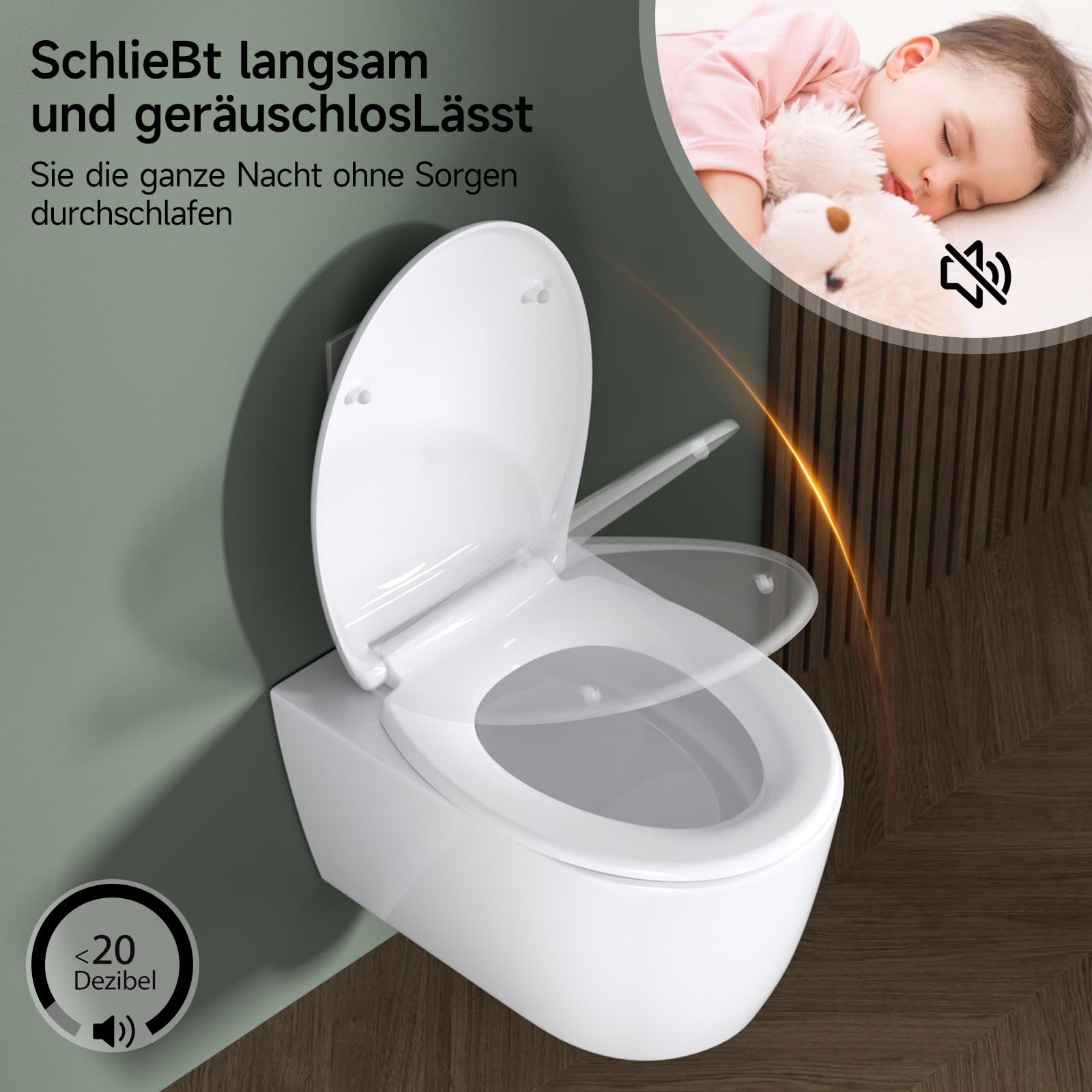 Rainsworth Nano Glaze deska klozetowa w kształcie O,Urea, wolnoopadająca, ergonomicznie zaprojektowana, antybakteryjna, uniwersalna deska sedesowa