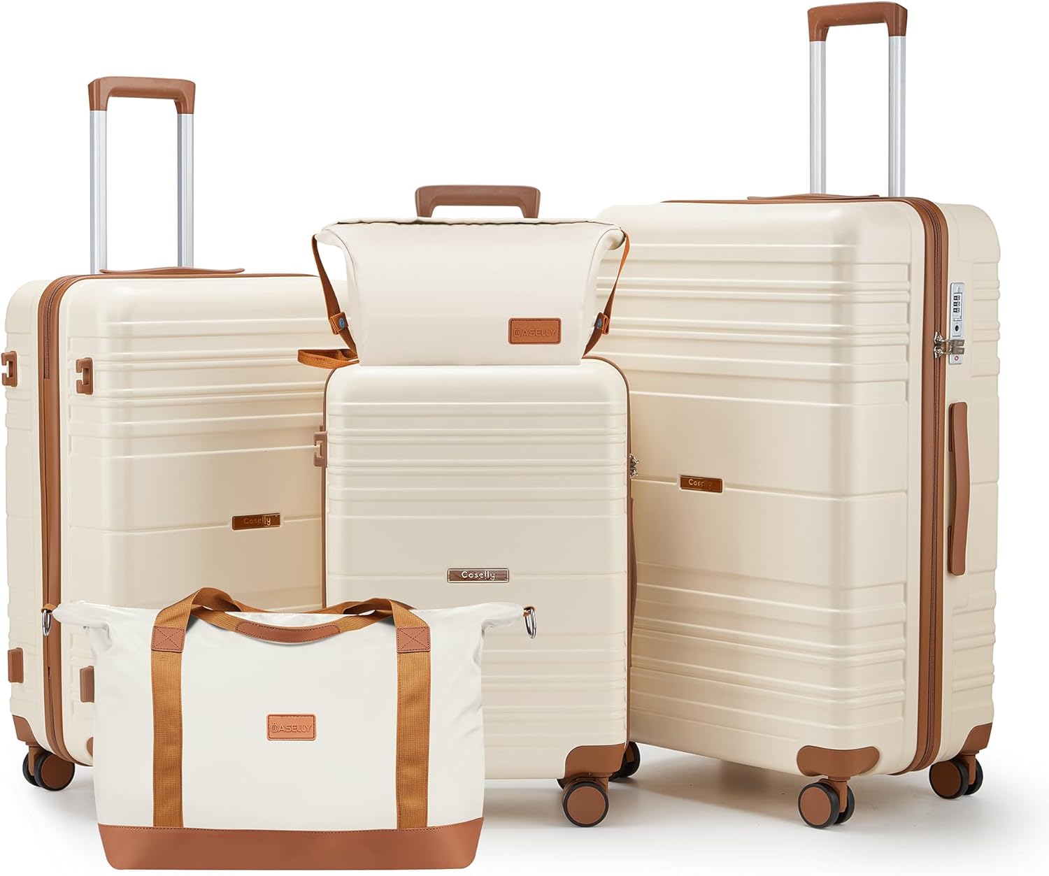 CASELLY 5-Piece Hardshell Luggage Set – Beige