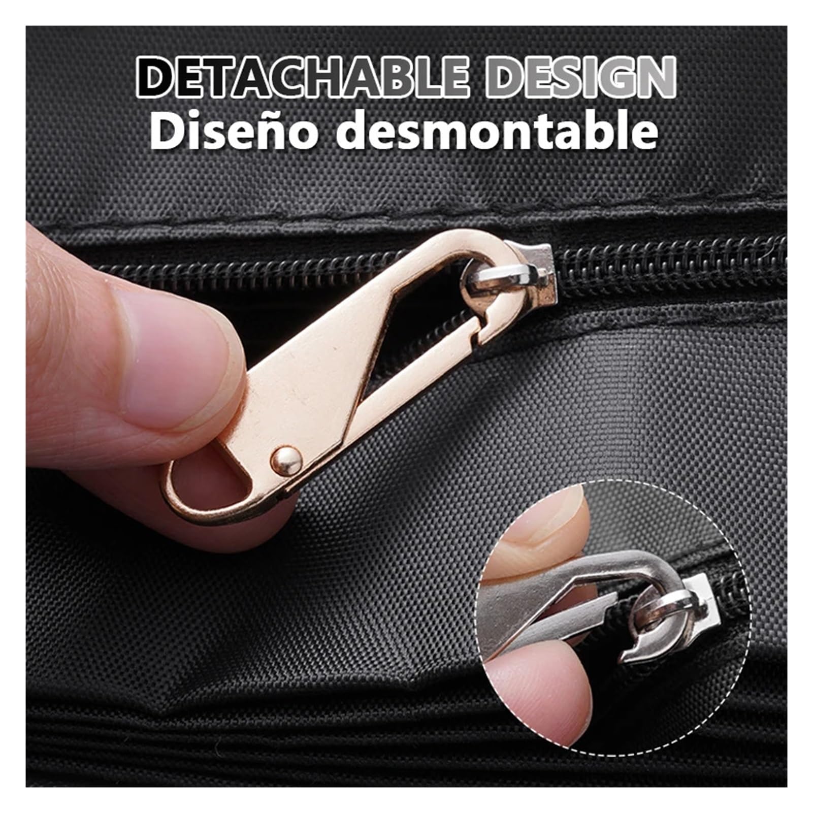 BUUV Kit de reparación de cremallera de repuesto para equipaje, mochila, ropa, pantalones, cartera (gris, 2 piezas)
