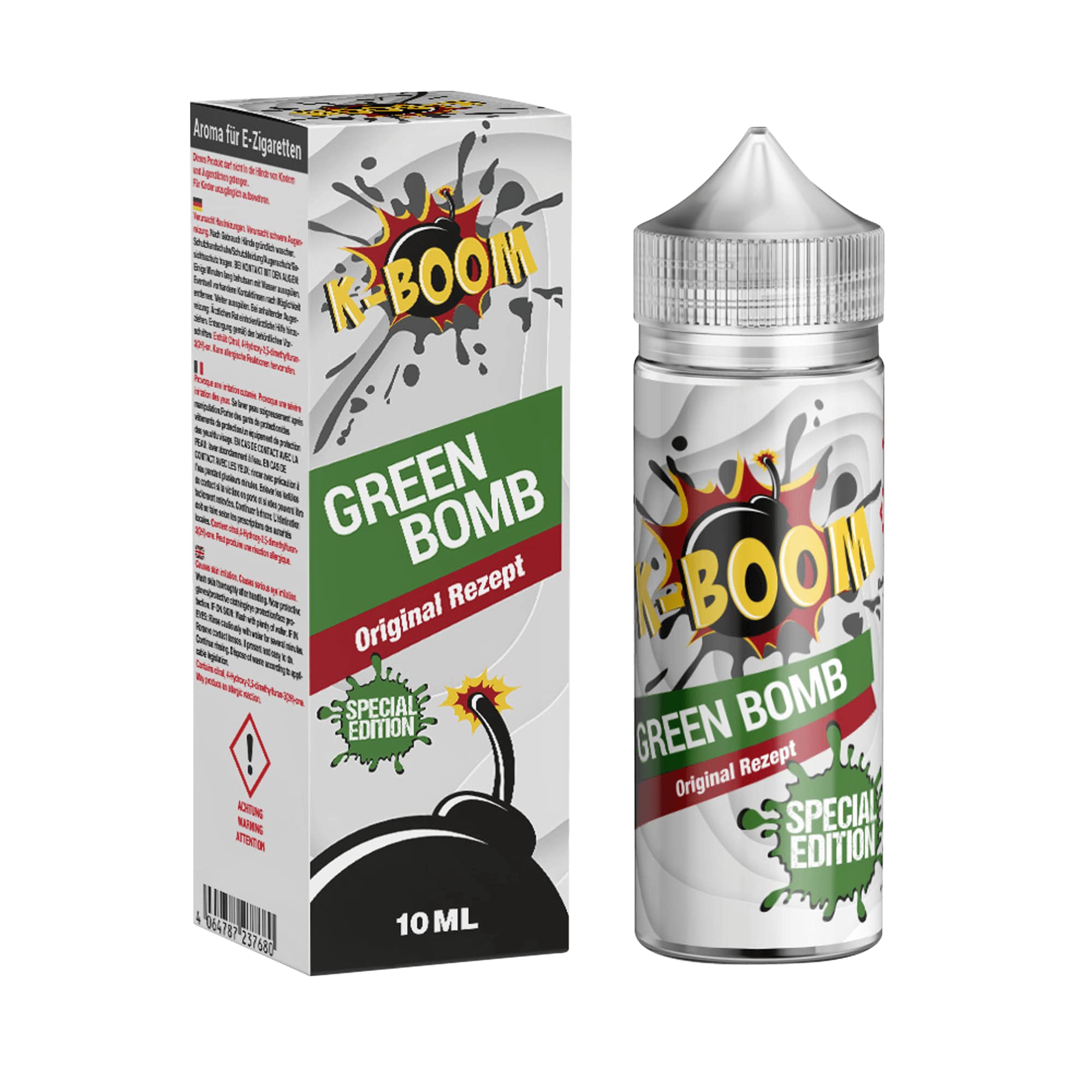 K-Boom Arme, Green Bomb, 10 ml Longfill, E-Cigarette, sans tabac et sans  nicotine : Amazon.fr: High-Tech
