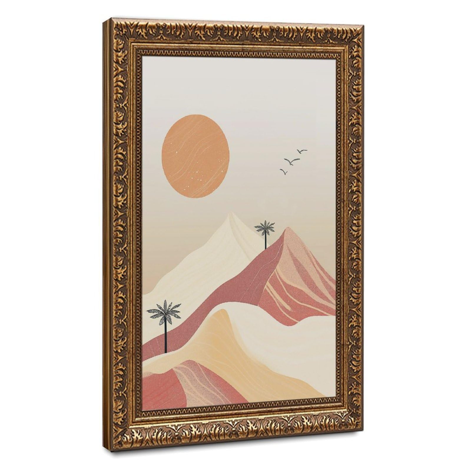 Bareronor Boho Desert Landscape Canvas Poster Wall Art Decor Print Picture Paintings for Living Room Bedroom Decoration 20" L X 30" W