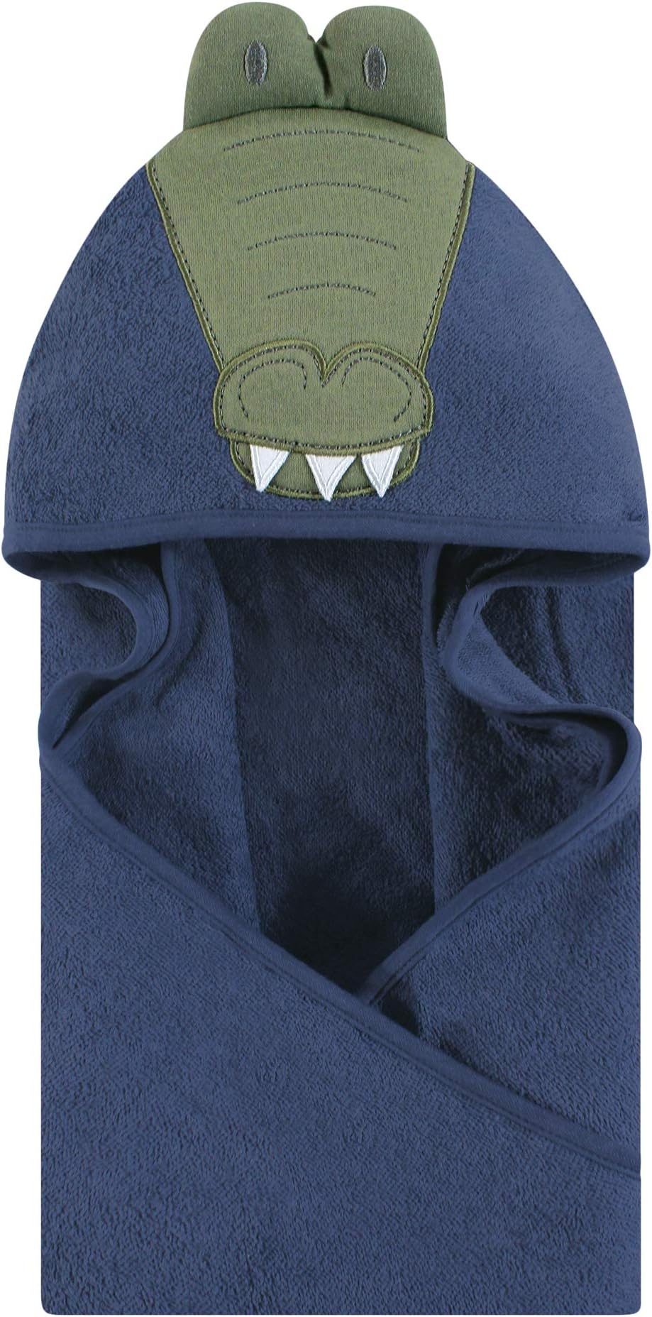 Hudson BabyUnisex Baby Cotton Animal Face Hooded Towel, Alligator, One Size