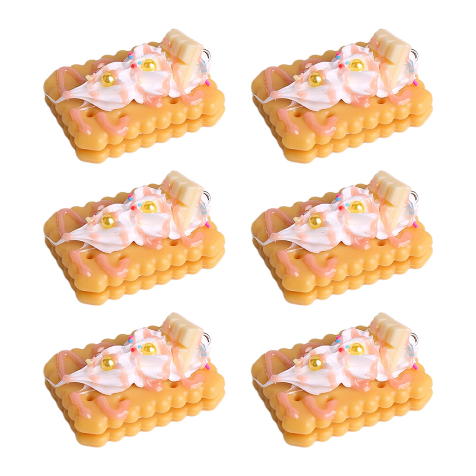ZBIianxer 6Pcs Artificial Sandwich Biscuits Realistic Fake Food Cream Dessert Realistic Simulation Biscuits for Decoration Display Home Decor