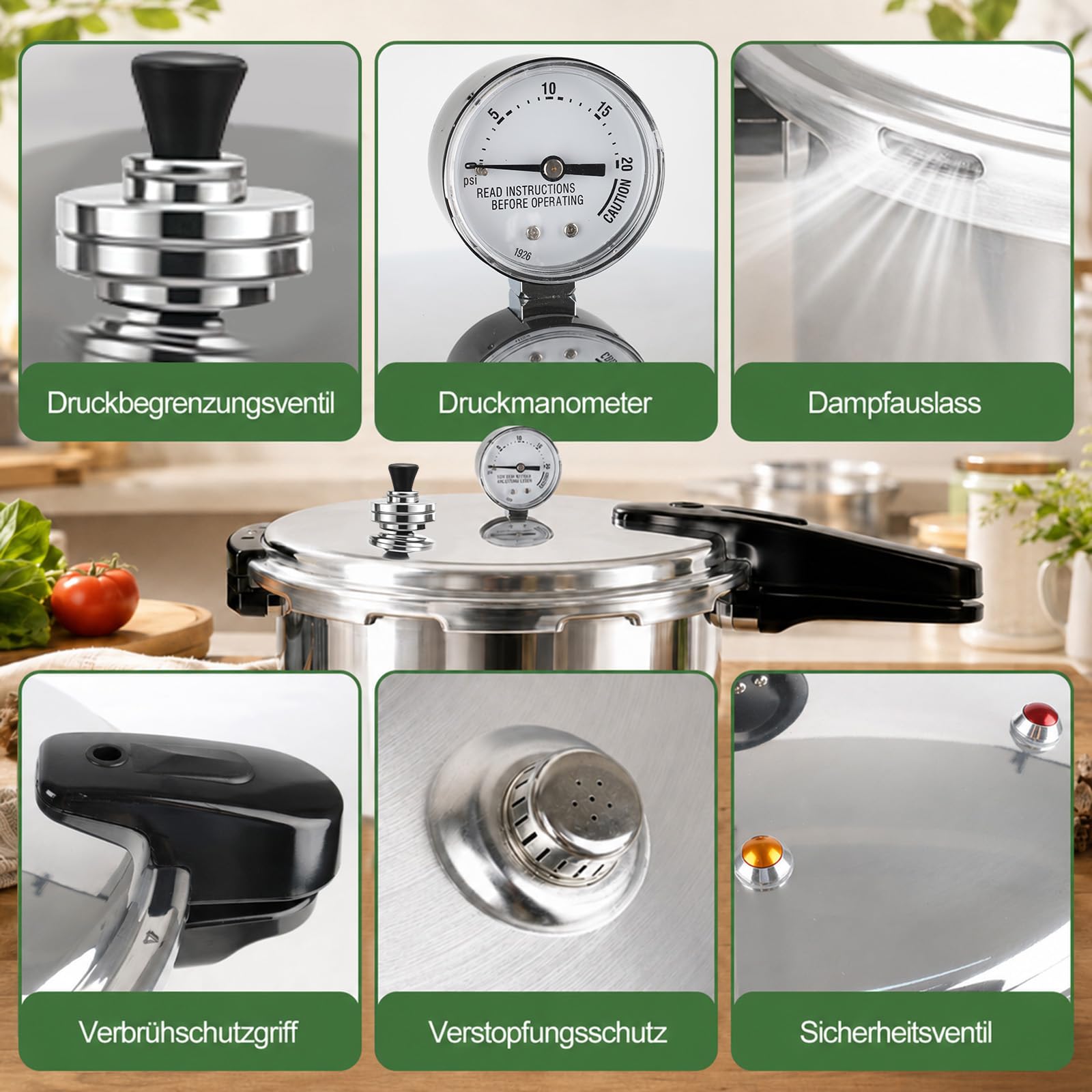 22 Liter Dampfkochtopf Multifunktions-Schnellkochtopf Canner
