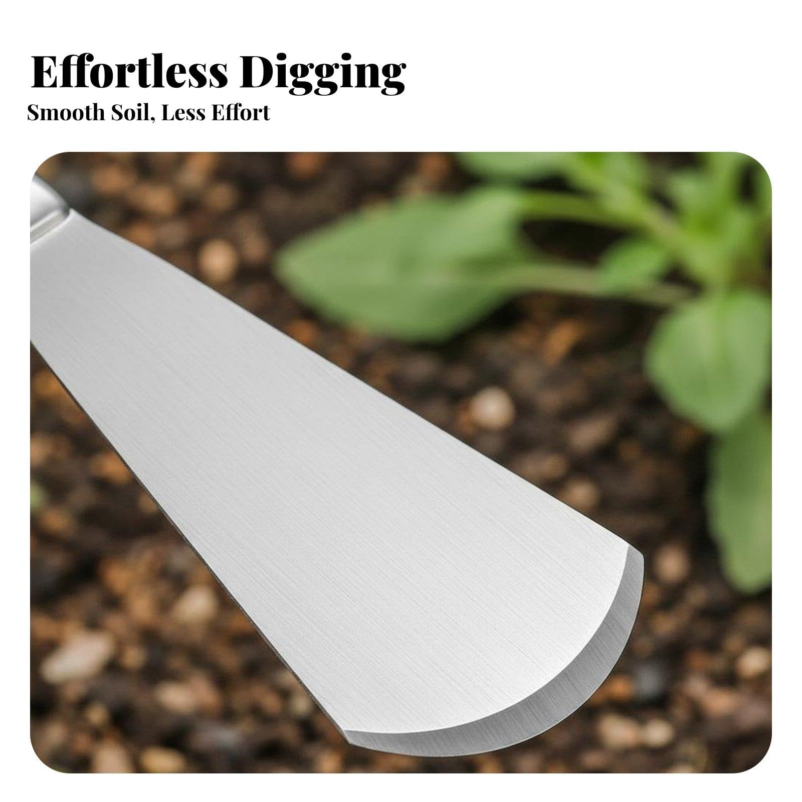 MagiDeal 3 Pezzi Pala in Acciaio Inox Cazzuola Da Giardino Pala Manuale Trapiantatore Strumento Da Scavo Antiruggine con Manico Lungo Adatta per Orto Spiaggia, 3 pezzi