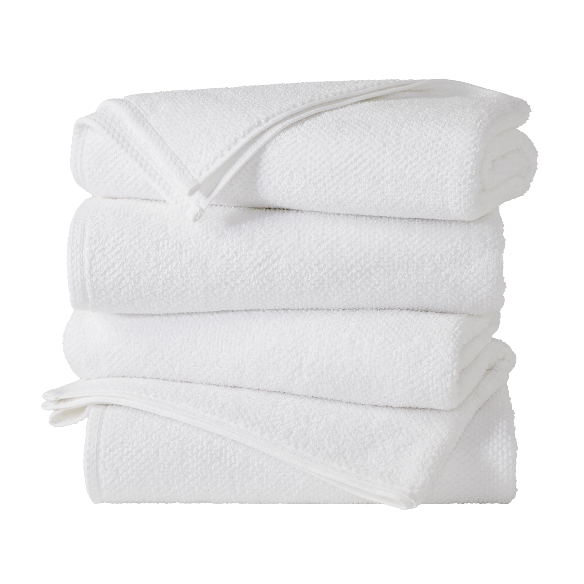 Great Bay Home 100% Cotton 4 Pack 54x27 Bath Towel Set - Absorbent, Quick-Drying, Durable Towels for Bathroom Decor - Low-Twist, Two-Ply Fibers (Optic