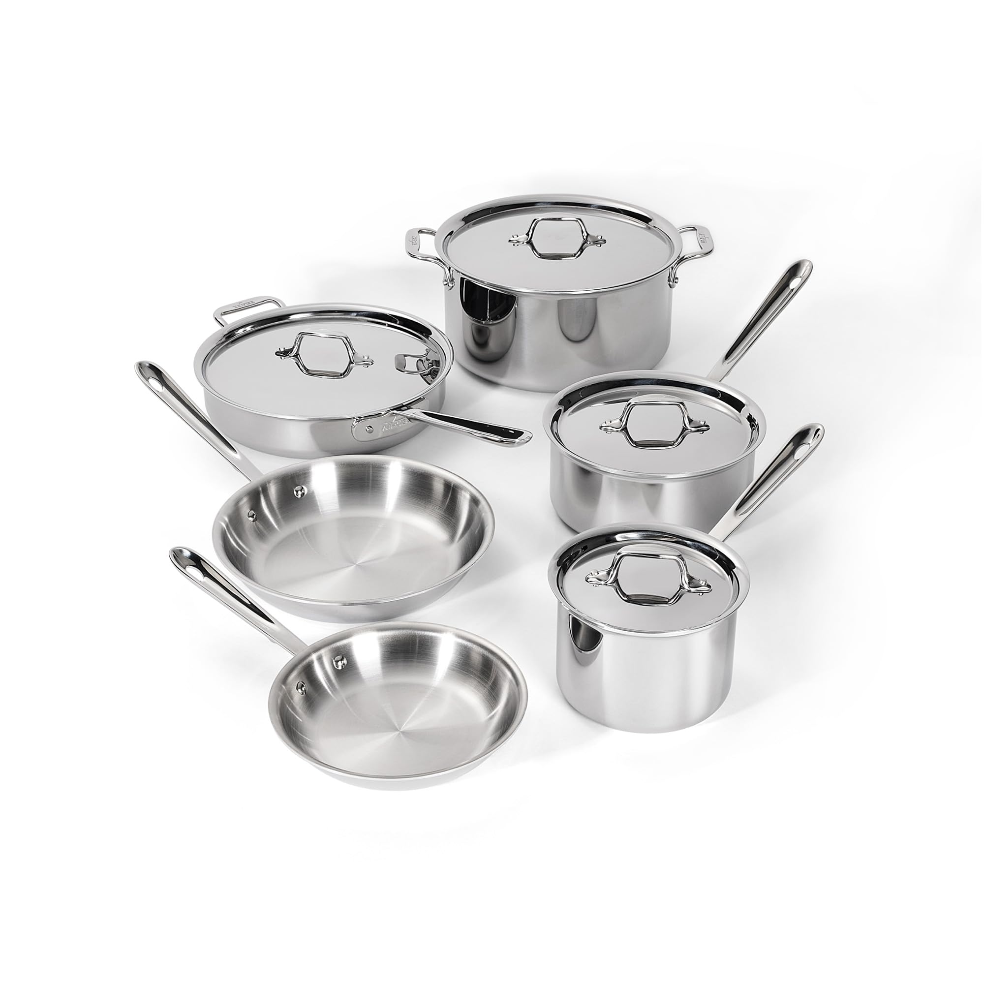 D3® Stainless Steel Cookware Set, 10-Piece, Made in the USA