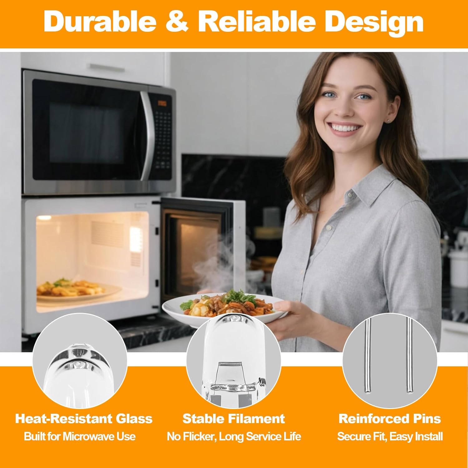 G4 Halogen Bulb, 2 Pack 12V 10W Bi-pin Base, High Output 150LM 3000Hrs Long Lifetime, Dimmable, CRI100 & 2800K Warm White, for Cabinet Light Bulbs, Compatible with Dacor 86364 86573 8-6573 DE81-05142A