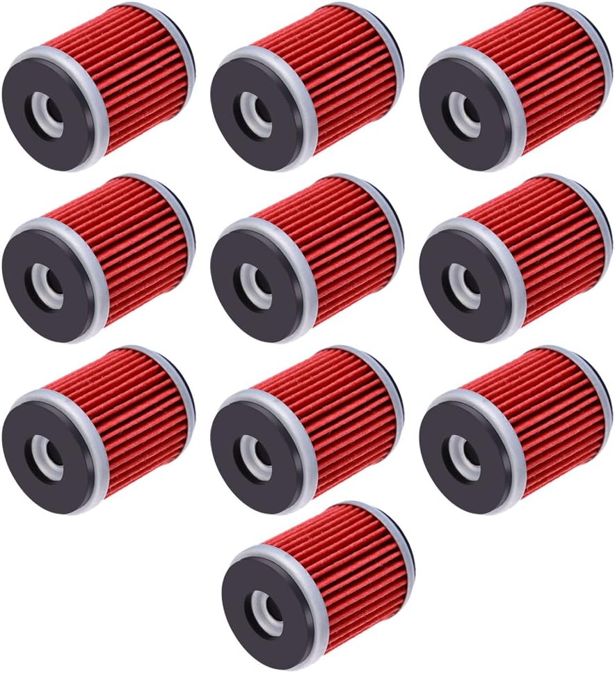 10Pcs 1S4-E3440-00 HF140 Oil Filters, Replacement for Yamaha YFZ450R 2009-2024 YZ450F WR250F WR450F 2009-2025, Replaces 38B-E3440-00 5D3-13440-00 (10)