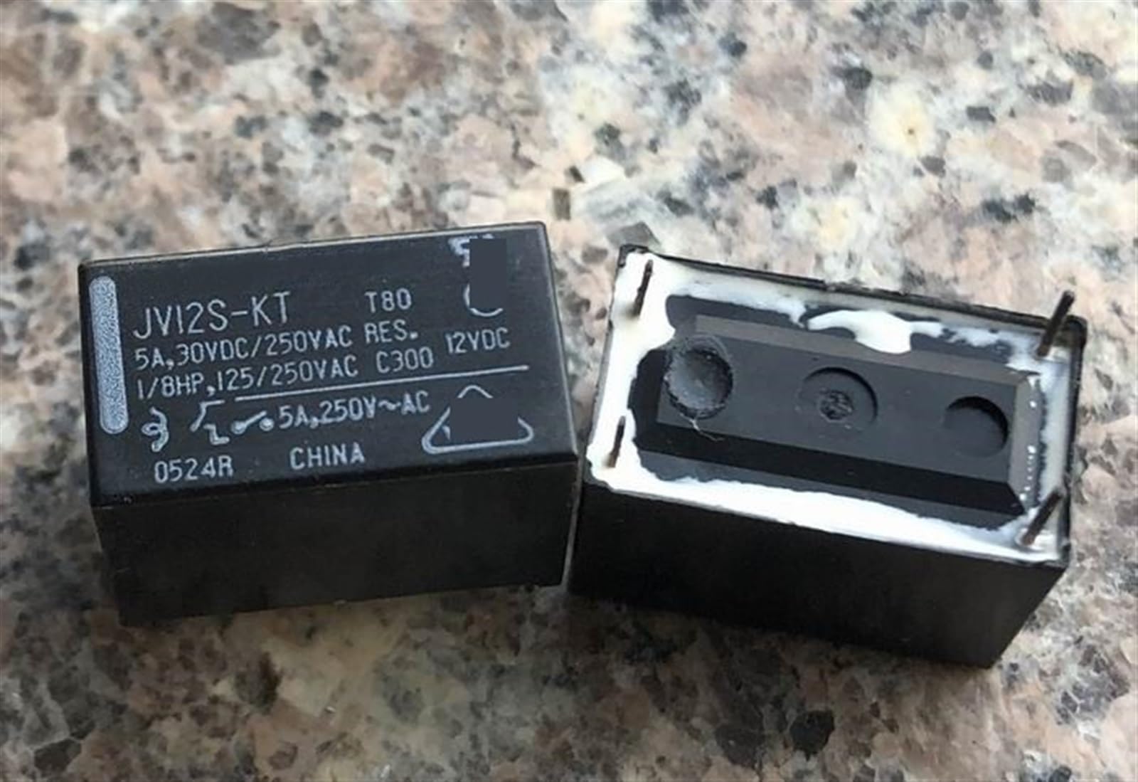 Relé JV12S-KT 5A 4 pines microrelé electromecánico para circuito impreso PCB 3