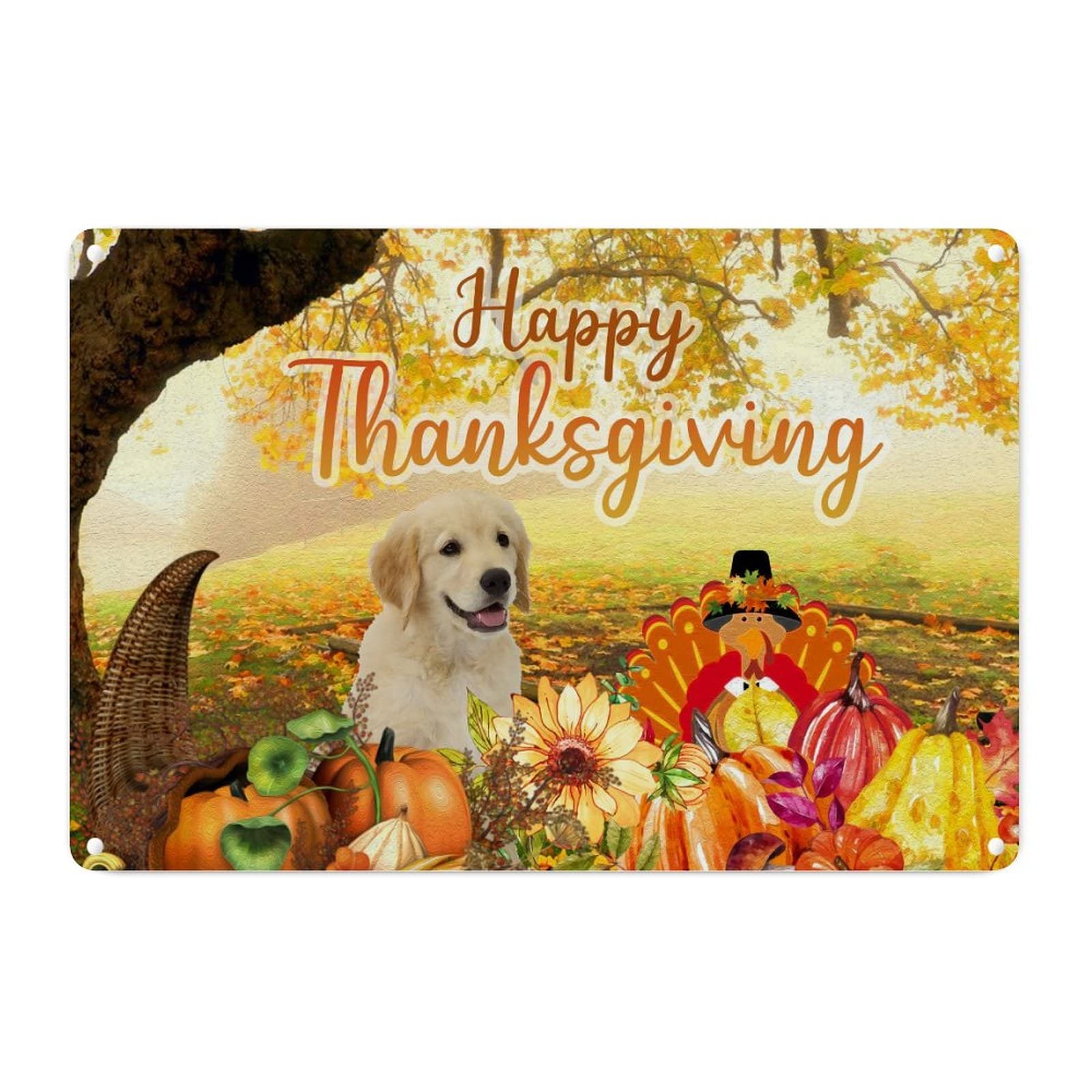Plaque en aluminium Yorkshire Terrier Be Thankful décoration murale rétro vintage 30x45 cm