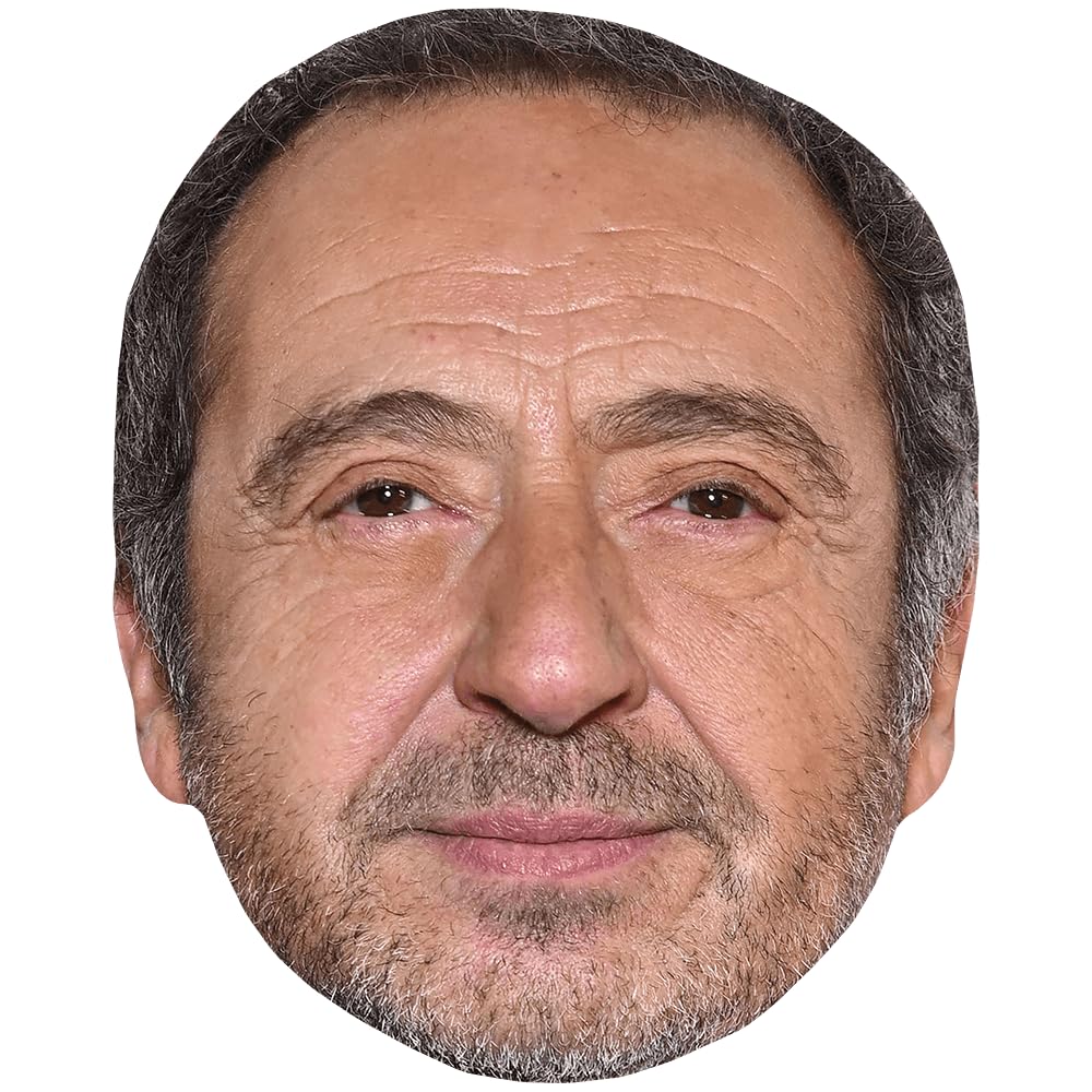 Patrick Timsit (Stubble) Celebrity Mask, Flat Card Face, Fancy Dress Mask