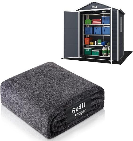 YOFE Outdoor Storage Shed 6x4.4FT, Resin Shed Plastic with Floor for Garden Tool,Waterproof Outdoor Resin Storage,Lockab
