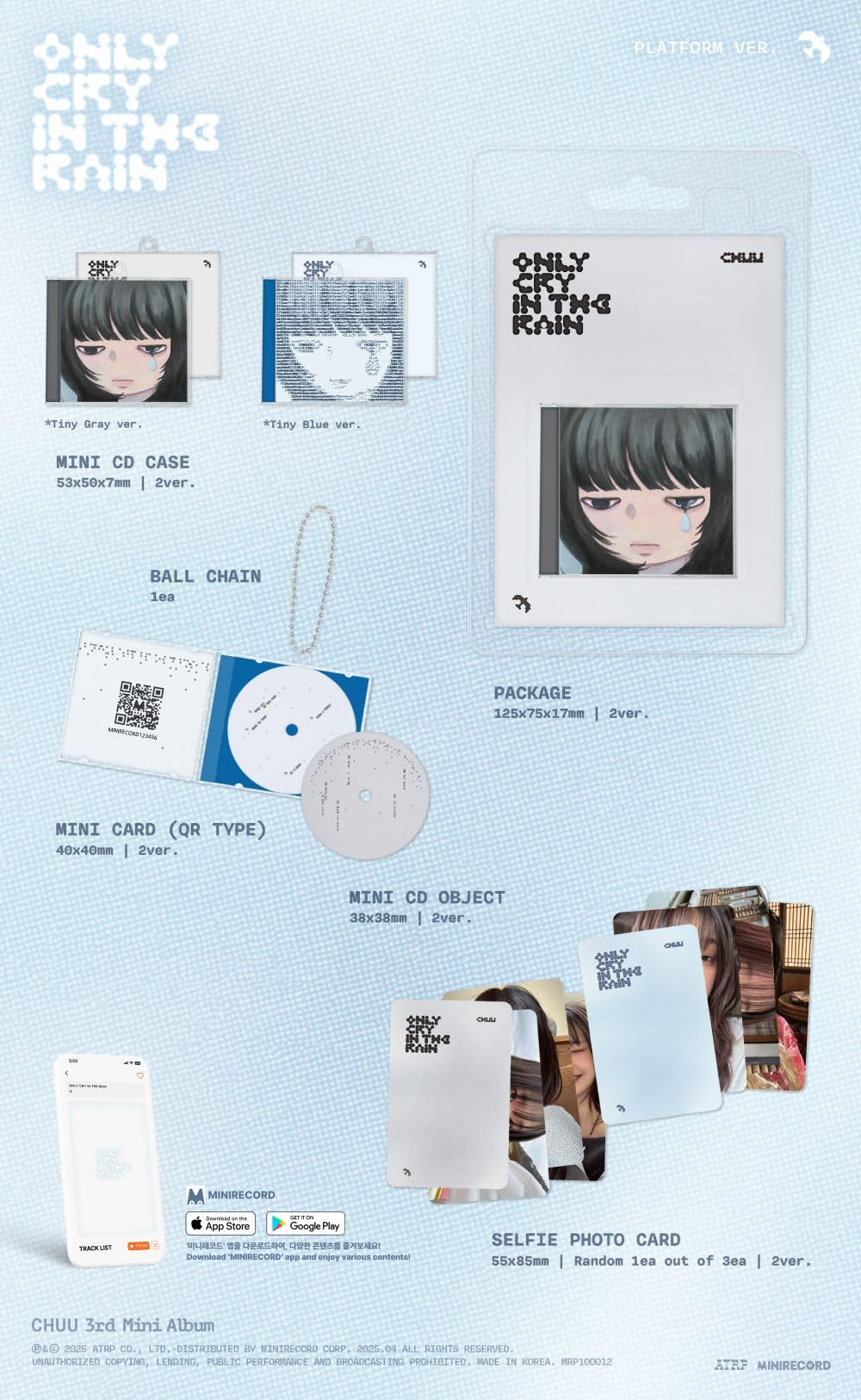 Amazon.com: CHUU ONLY CRY IN THE RAIN Album Platform Version (Tiny
