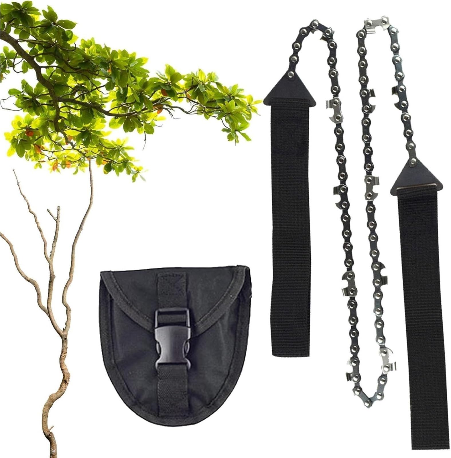 Tronçonneuse de poche, tronçonneuse de poche: coupe-bois, équipement de survie for la coupe d'arbres, scie de survie, scie à chaîne à corde de randonnée, tondeuse folle